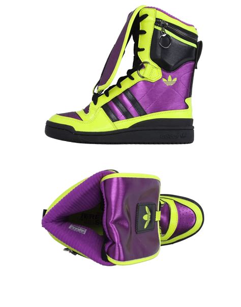 purple high tops adidas.